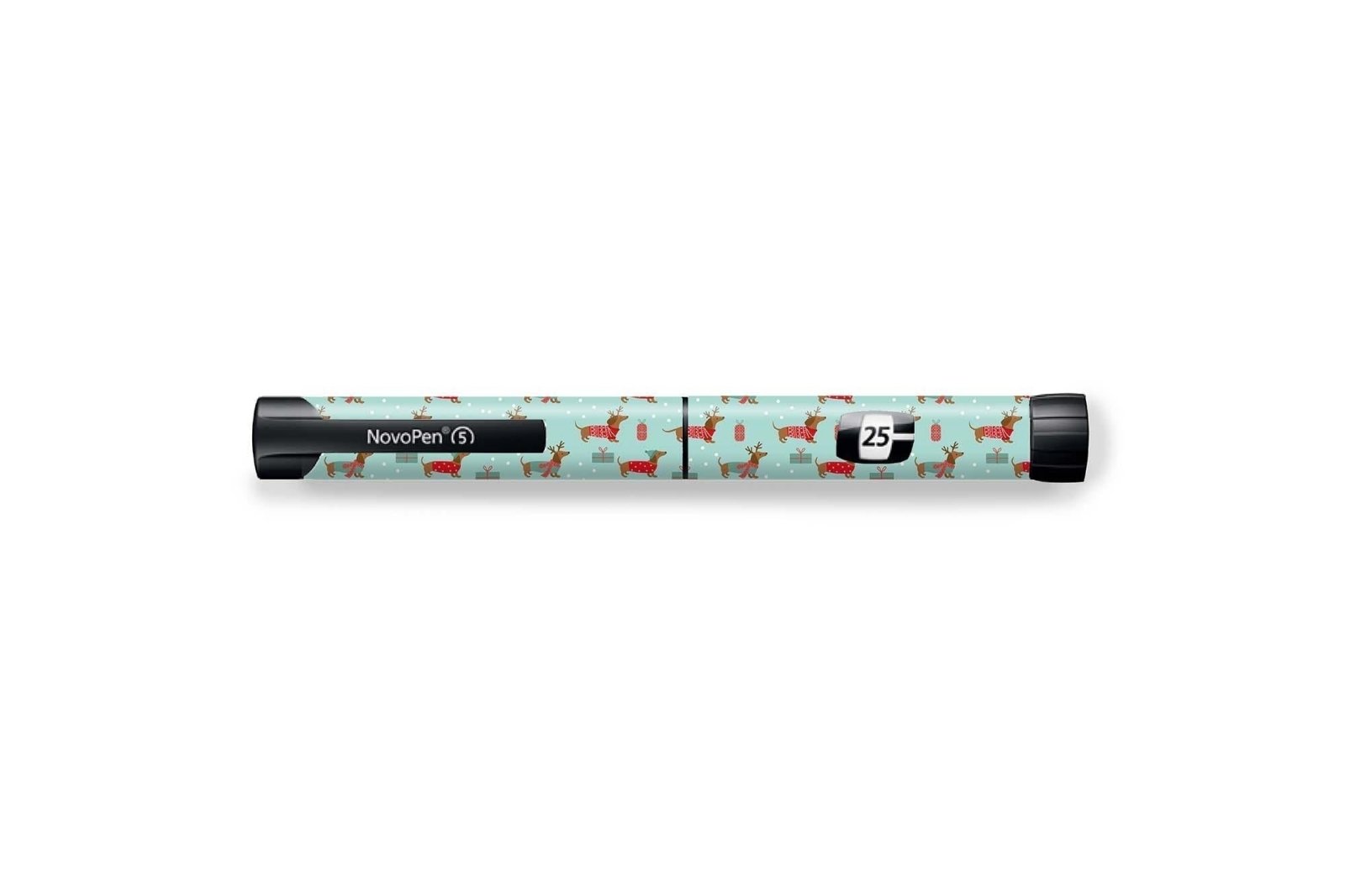 Christmas Puppy Sticker - Novopen for diabetes CGMs and insulin pumps