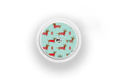 Christmas Puppy Stickers for Freestyle Libre 1, 2, or 2+ diabetes CGMs and insulin pumps