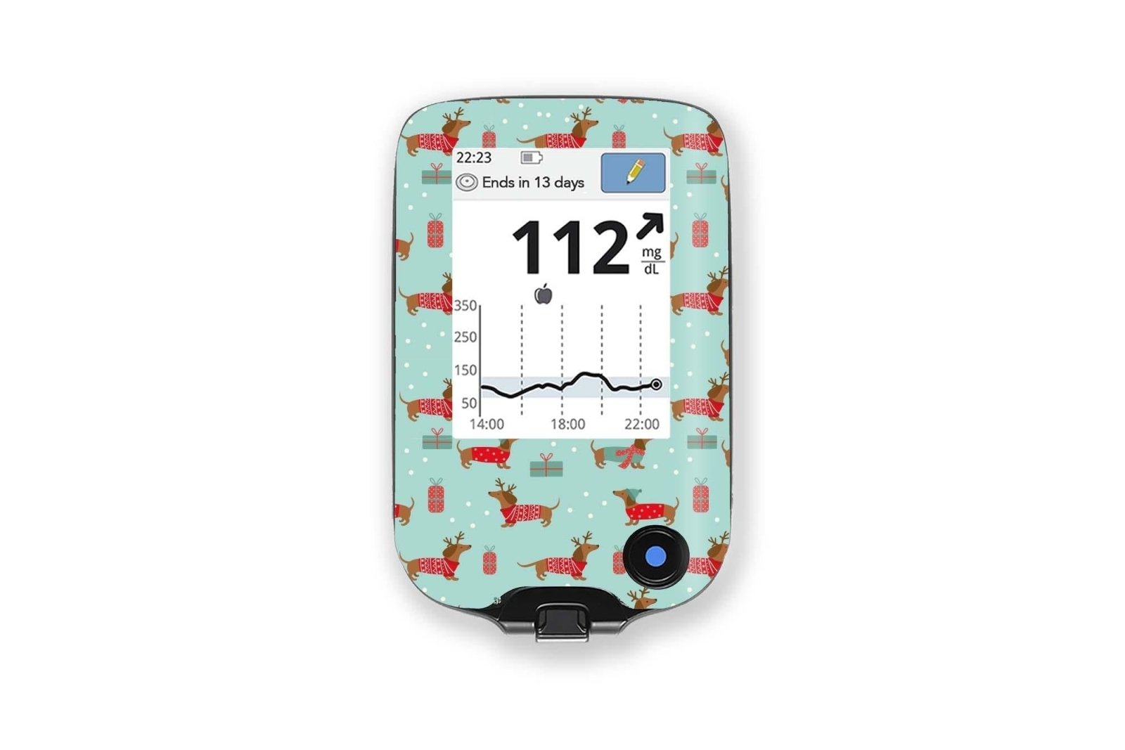 Christmas Puppy Stickers for Freestyle Libre Reader diabetes CGMs and insulin pumps