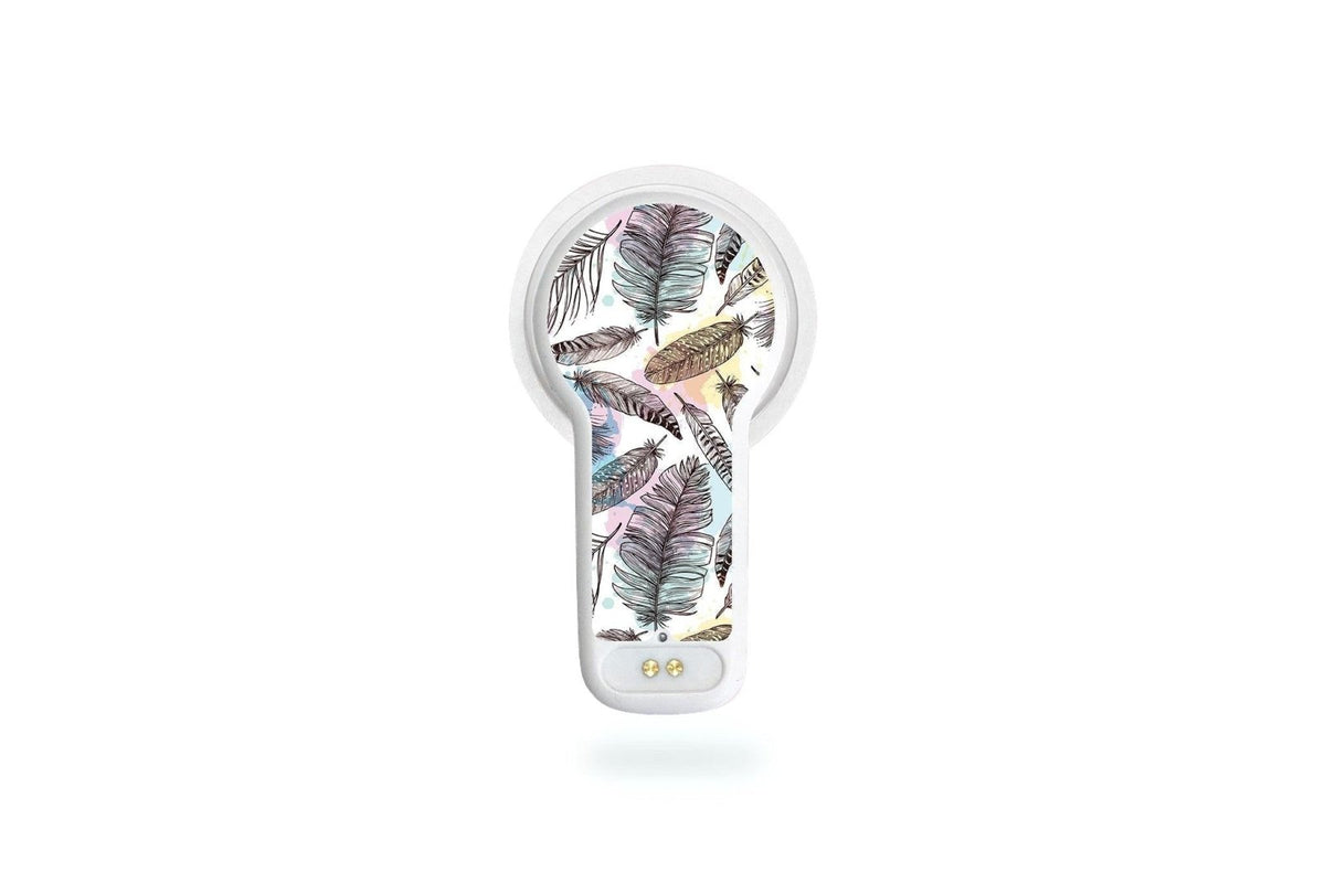 Colourful Feathers Sticker - MiaoMiao2 for diabetes CGMs and insulin pumps