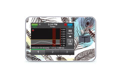 Colourful Feathers Sticker - T-Slim for diabetes CGMs and insulin pumps