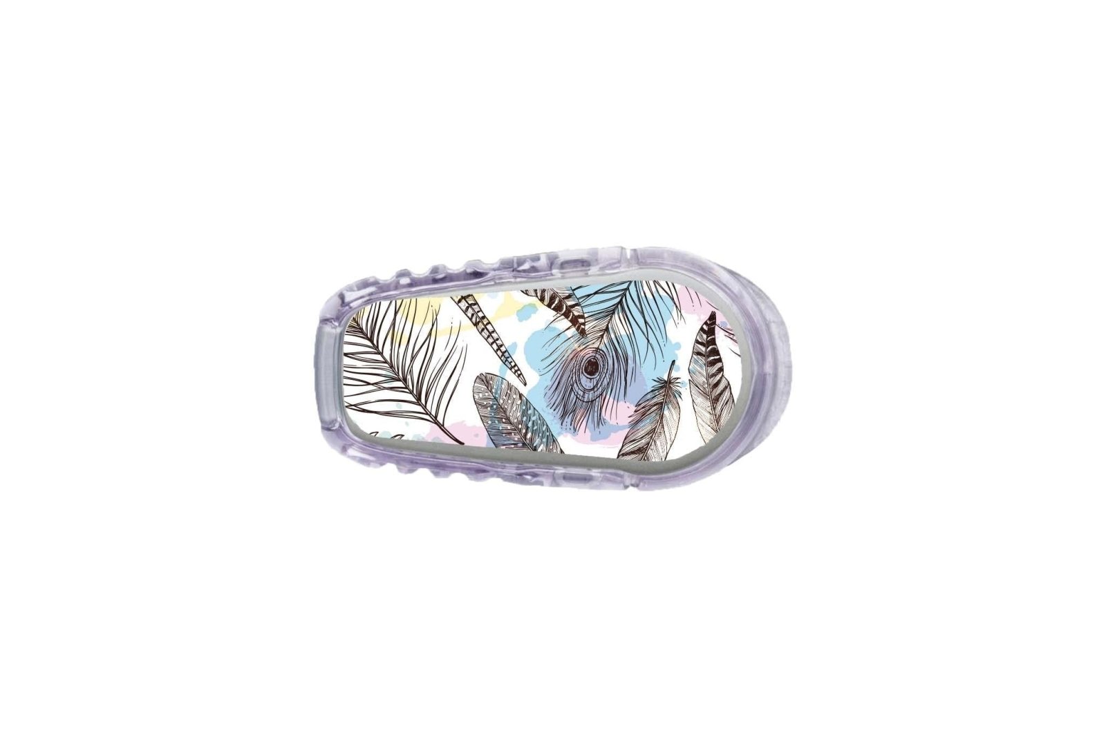 Colourful Feathers Sticker for Dexcom G6 / One Sensor diabetes CGMs and insulin pumps