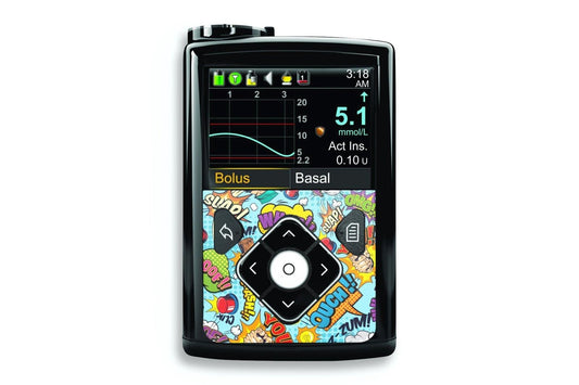 Comic Sticker - Medtronic Minimed 640g, 680g, 780g for diabetes CGMs and insulin pumps