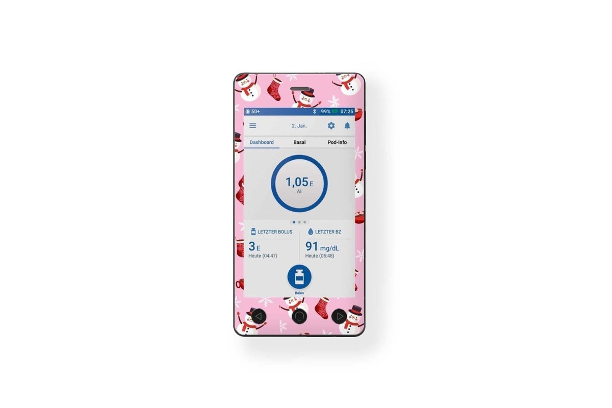 Cosy Christmas Sticker - Omnipod Dash for diabetes CGMs and insulin pumps