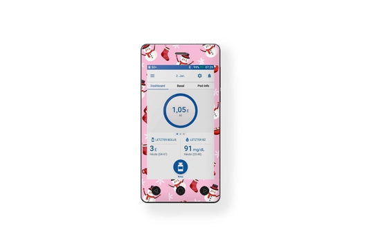 Cosy Christmas Sticker - Omnipod Dash for diabetes CGMs and insulin pumps