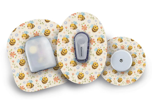 Don't Worry Bee Happy Patch for Freestyle Libre diabetes CGMs and insulin pumps