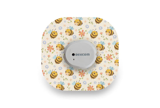 Don't Worry Bee Happy Patch for Dexcom G7 diabetes CGMs and insulin pumps
