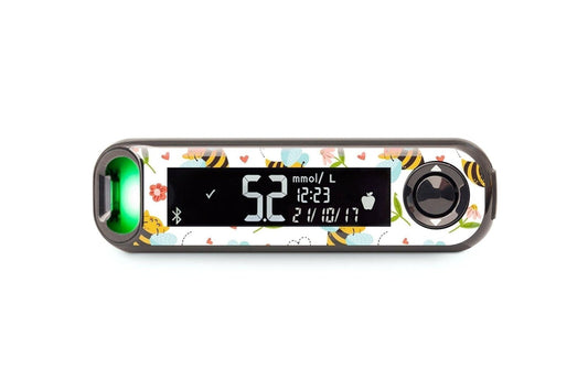 Don't Worry Bee Happy Sticker - Contour Next One for diabetes CGMs and insulin pumps