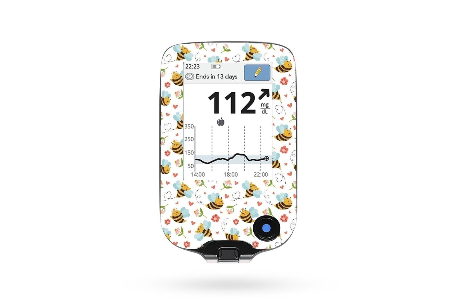 Don't Worry Bee Happy Sticker - Freestyle Libre Reader for diabetes CGMs and insulin pumps