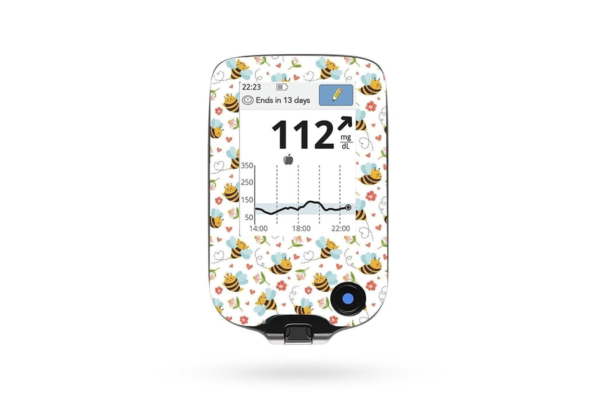 Don't Worry Bee Happy Sticker - Freestyle Libre Reader for diabetes CGMs and insulin pumps