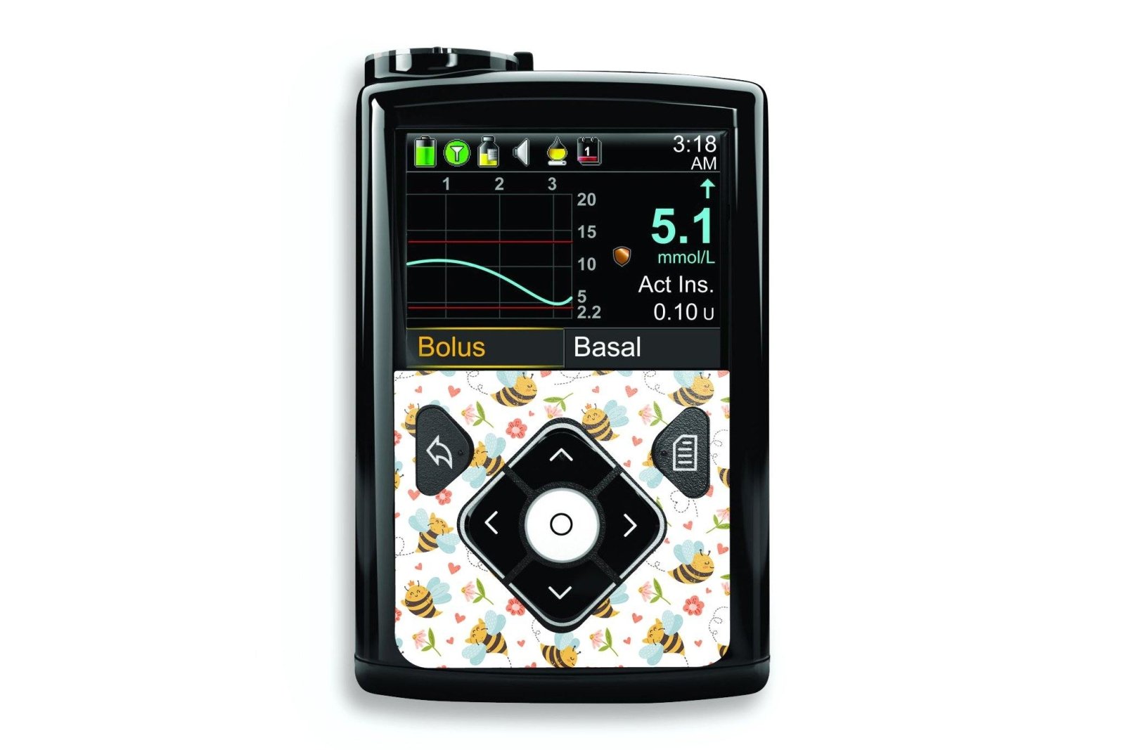 Don't Worry Bee Happy Sticker - Medtronic Minimed 640g, 680g, 780g for diabetes CGMs and insulin pumps