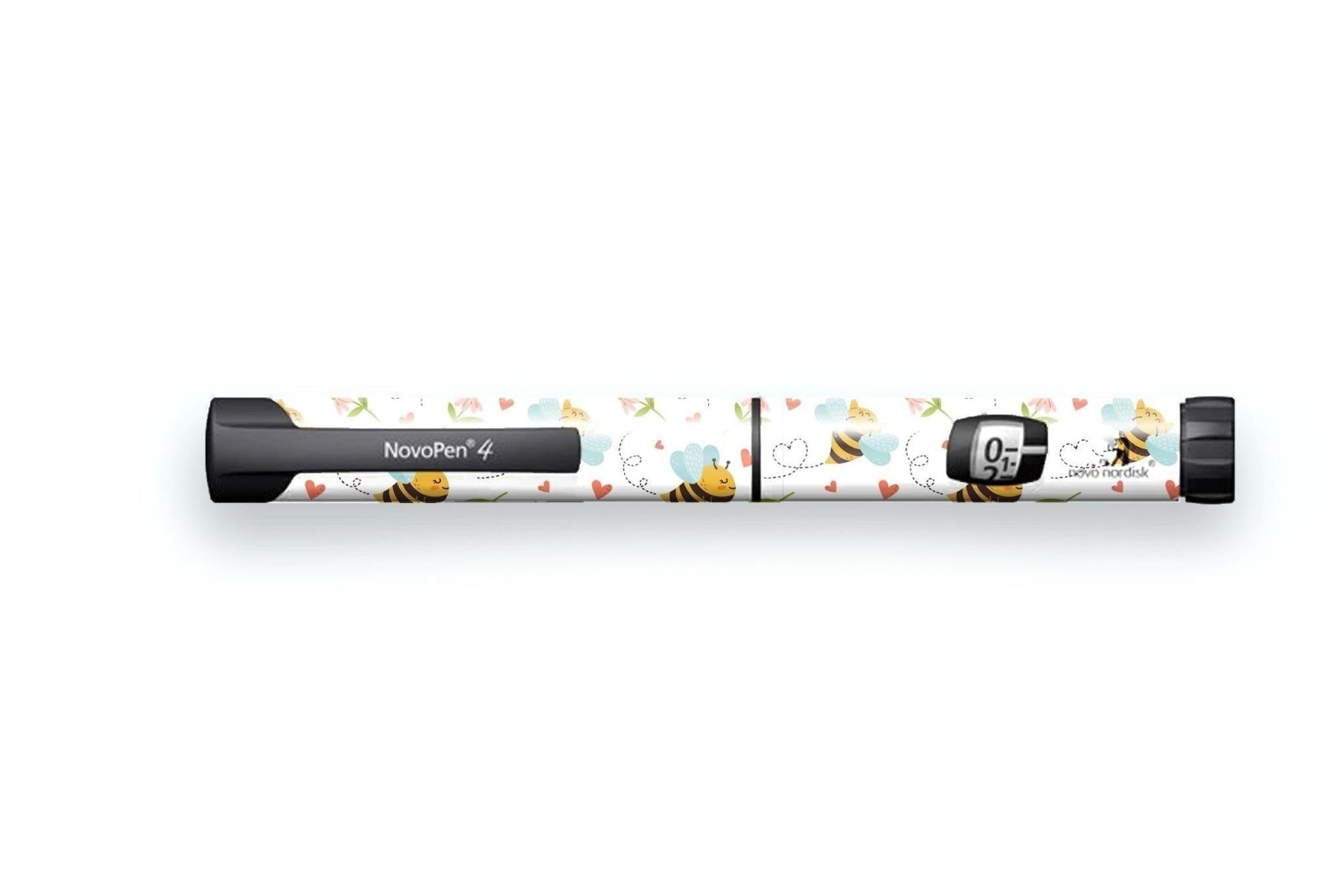 Don't Worry Bee Happy Sticker - Novopen for diabetes CGMs and insulin pumps