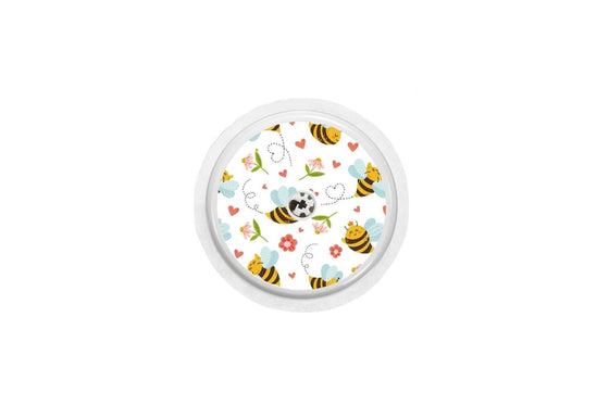 Don't Worry Bee Happy Sticker for Libre 2 diabetes CGMs and insulin pumps