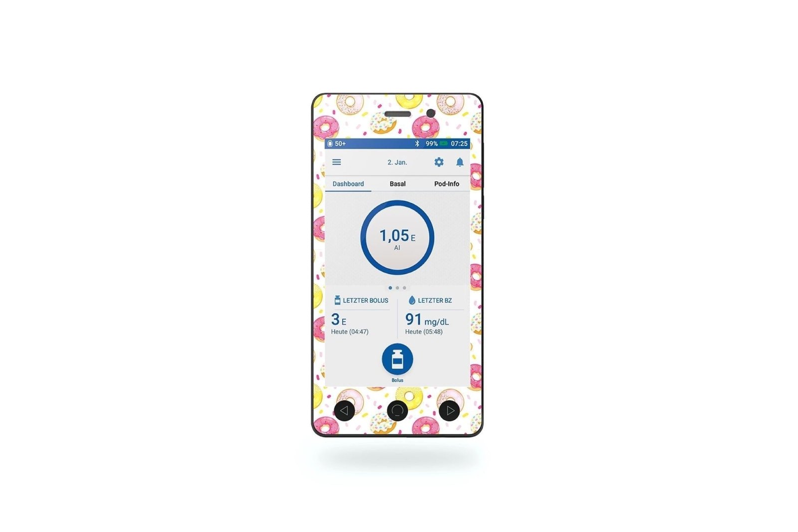 Donut Sticker for Omnipod Dash PDM diabetes CGMs and insulin pumps