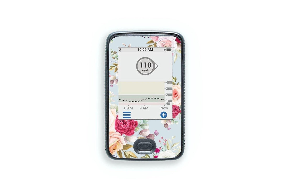Elegant Flowers Sticker - Dexcom G6 / One Receiver for diabetes CGMs and insulin pumps