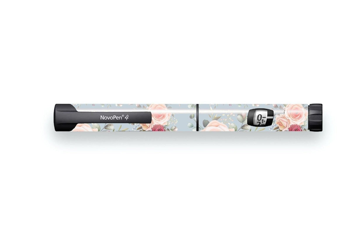 Elegant Flowers Sticker - Novopen for diabetes CGMs and insulin pumps