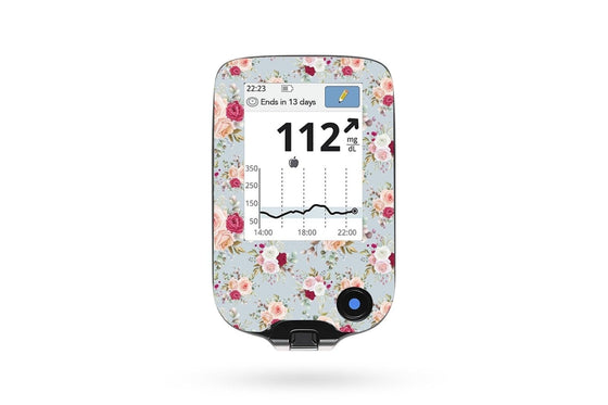 Elegant Flowers Sticker for Libre Reader diabetes CGMs and insulin pumps
