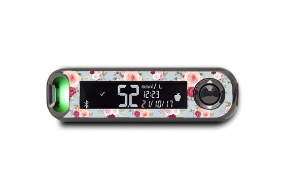 Elegant Flowers Sticker for MiaoMiao2 diabetes CGMs and insulin pumps