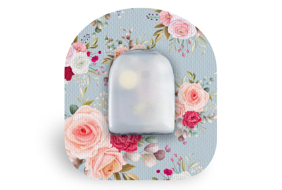 Elegant Roses Patch for Omnipod diabetes CGMs and insulin pumps