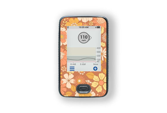 Fall Flowers Stickers for Omnipod Dash PDM diabetes supplies and insulin pumps