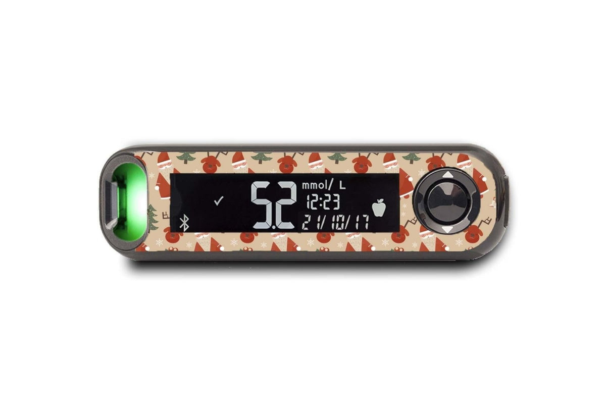 Weihnachtsmann-Aufkleber für die Diabetes-CGM-Geräte und Insulinpumpen der Serie „Contour Next One“