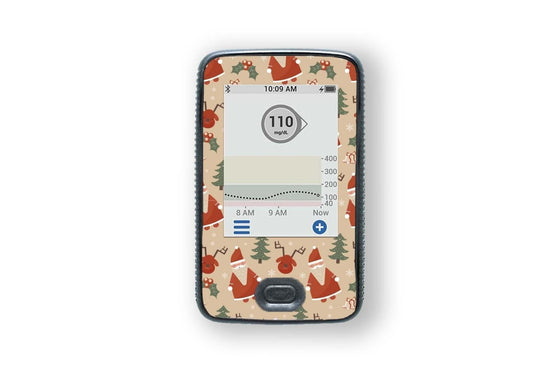 Father Christmas Stickers for Dexcom Receiver diabetes CGMs and insulin pumps