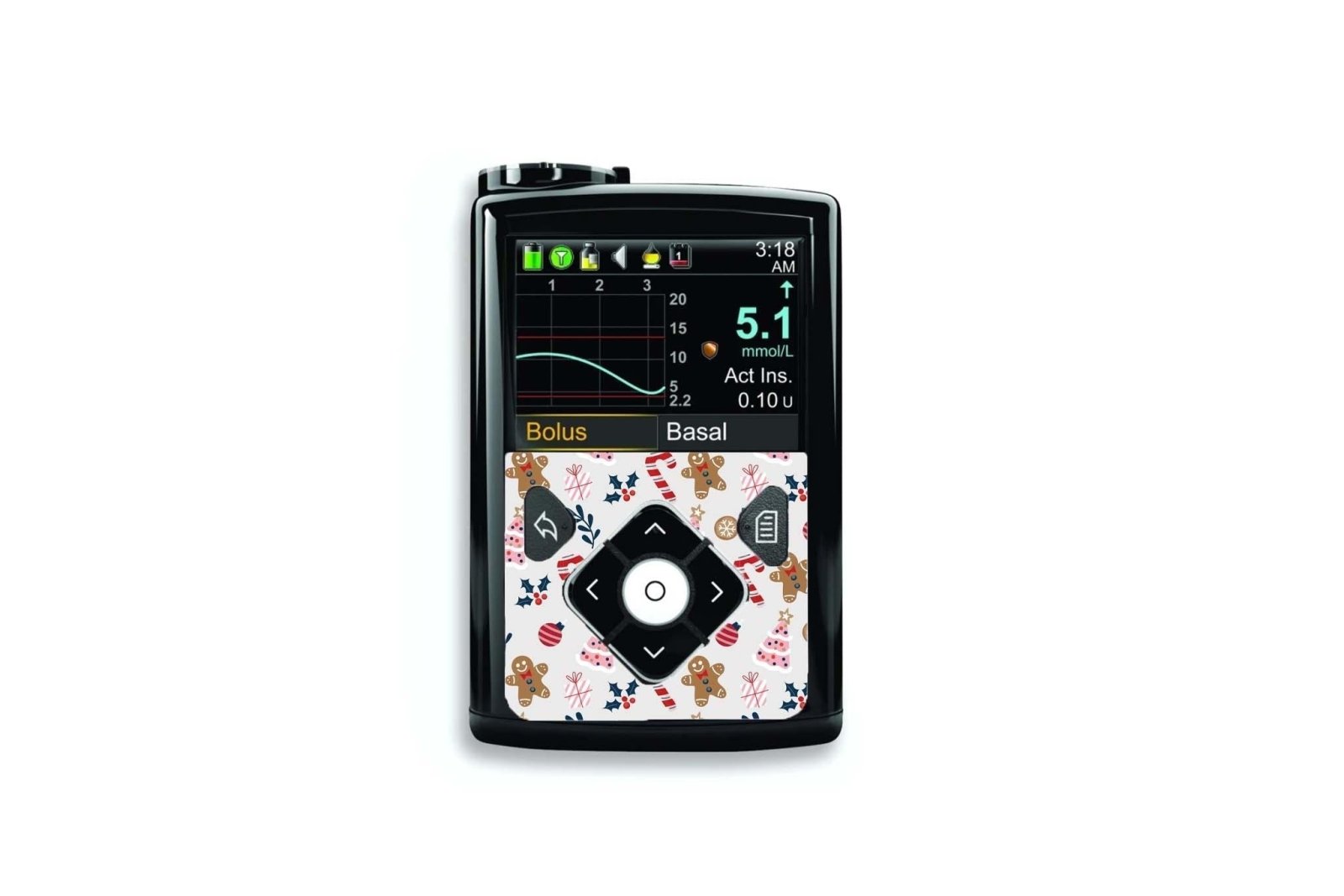 Festive Fun Stickers for Medtronic Minimed 640g, 680g, 780g diabetes CGMs and insulin pumps