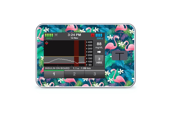 Flamingo Sticker for T-Slim diabetes CGMs and insulin pumps
