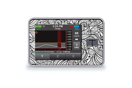 Floral Tattoo Sticker - T-Slim for diabetes CGMs and insulin pumps