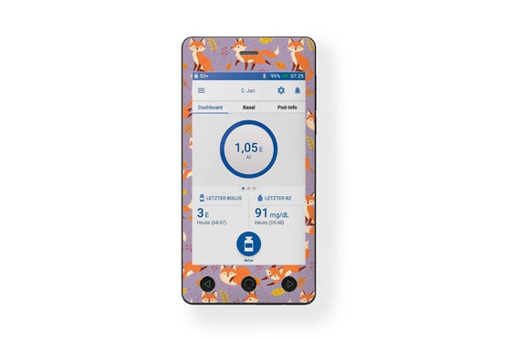 Fox in the Fall Sticker - Omnipod Dash PDM for diabetes CGMs and insulin pumps