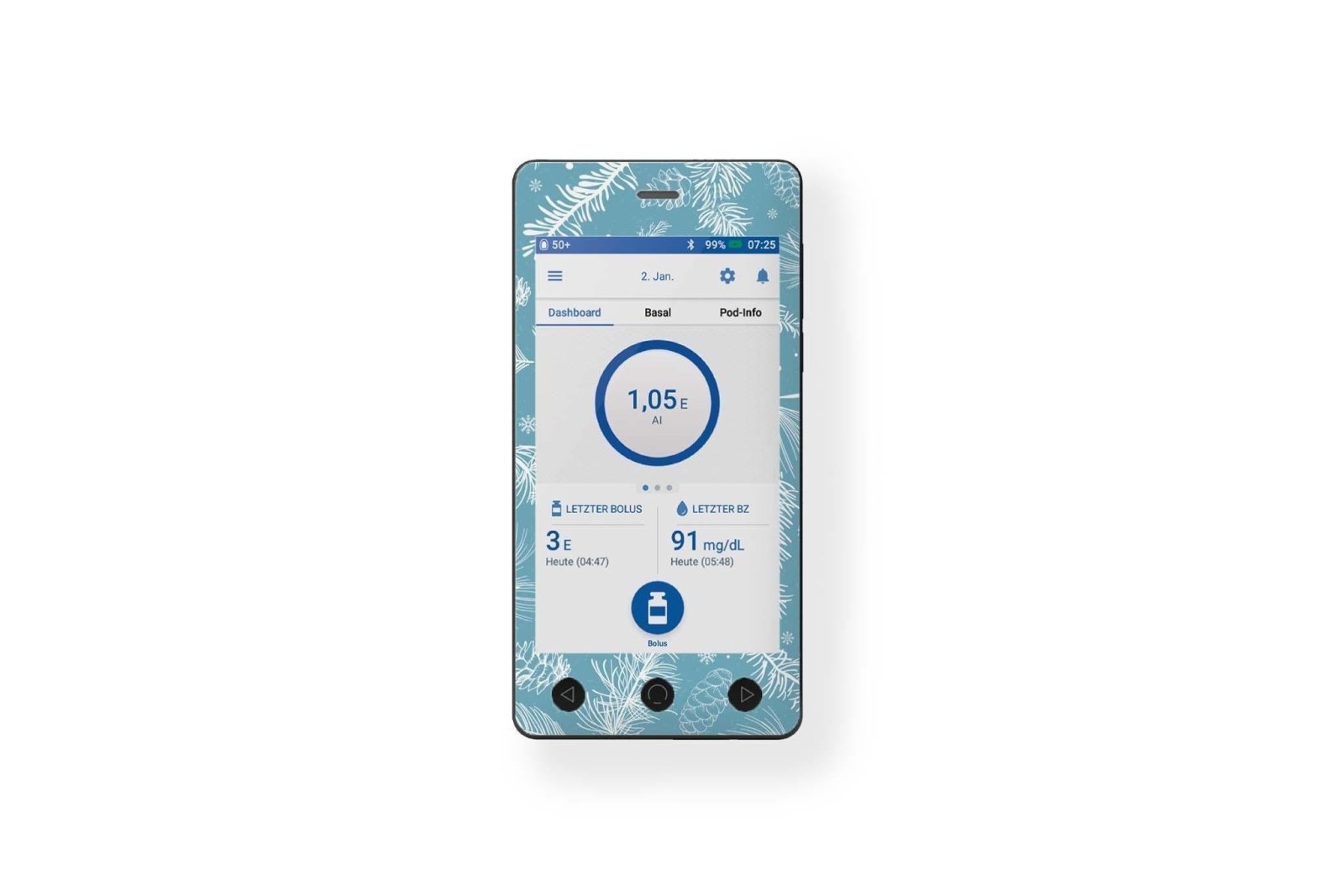 Frosty Feathers Stickers for Omnipod Dash PDM diabetes CGMs and insulin pumps