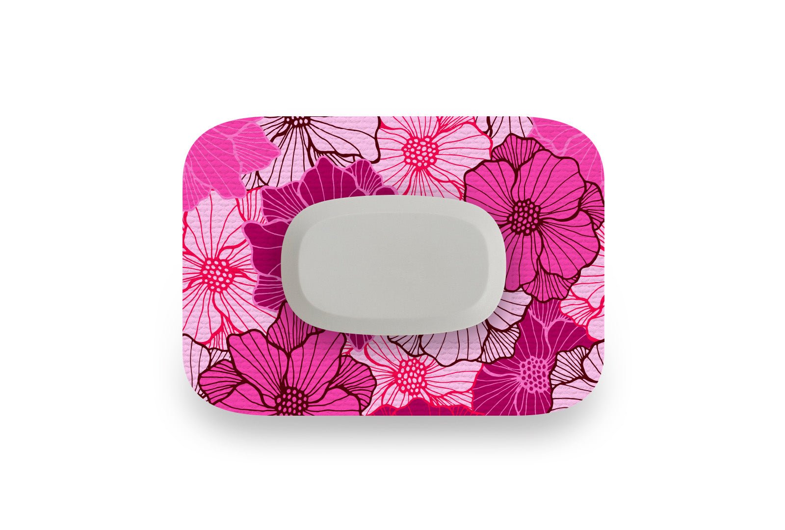 Fuchsia Florals Patch - GlucoRX Aidex for Single diabetes supplies and insulin pumps