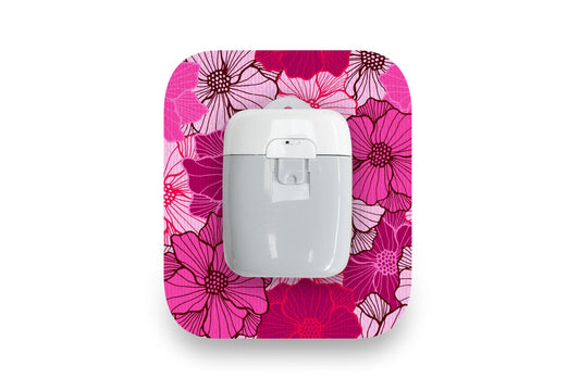 Fuchsia Florals Patch - Medtrum Pump for Single diabetes supplies and insulin pumps