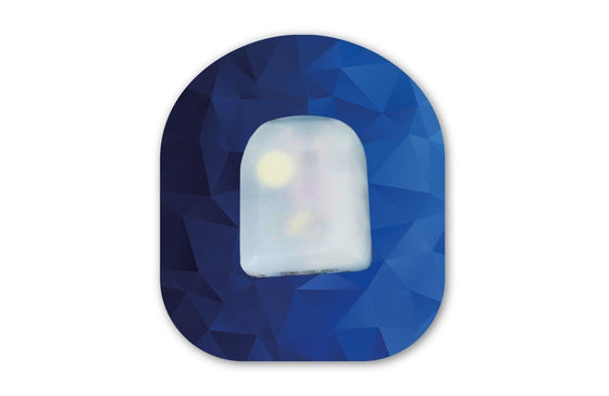 Geometric Blue Patch - Omnipod for Omnipod diabetes CGMs and insulin pumps