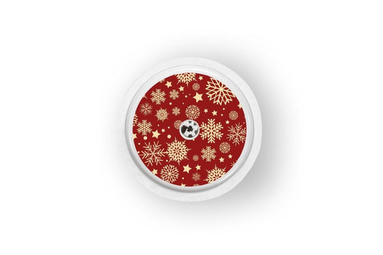 Golden Snowflakes Stickers for Libre 2 diabetes CGMs and insulin pumps