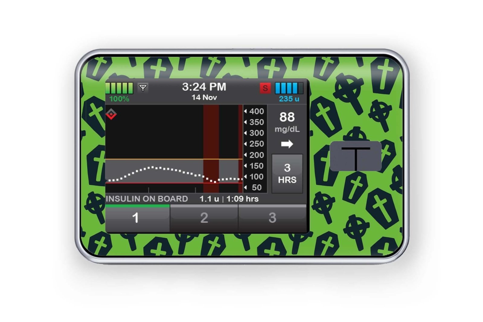 Graveyard Sticker - T-Slim for diabetes CGMs and insulin pumps