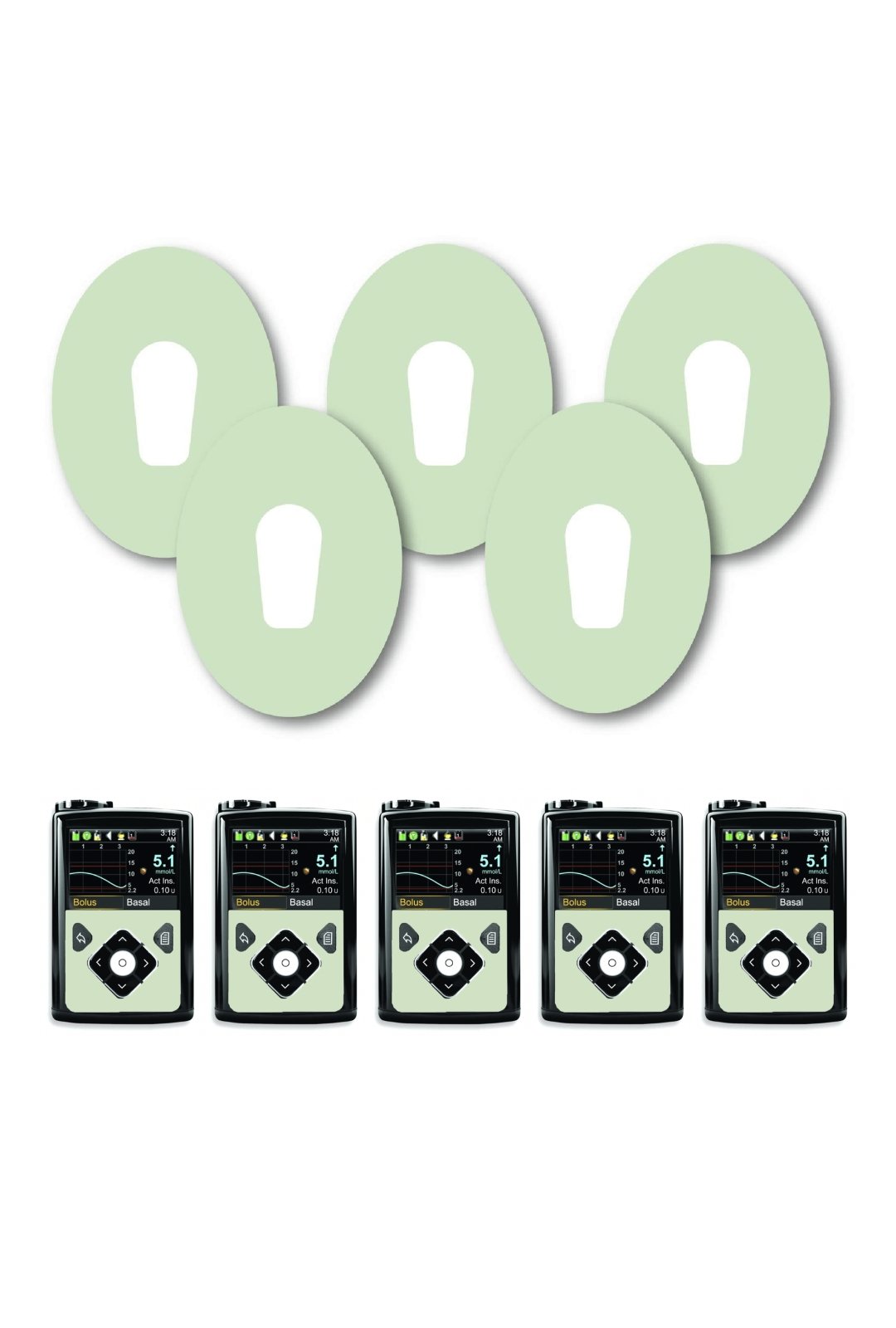 Green Pastel Patches Matching Set for Dexcom G6 diabetes CGMs and insulin pumps