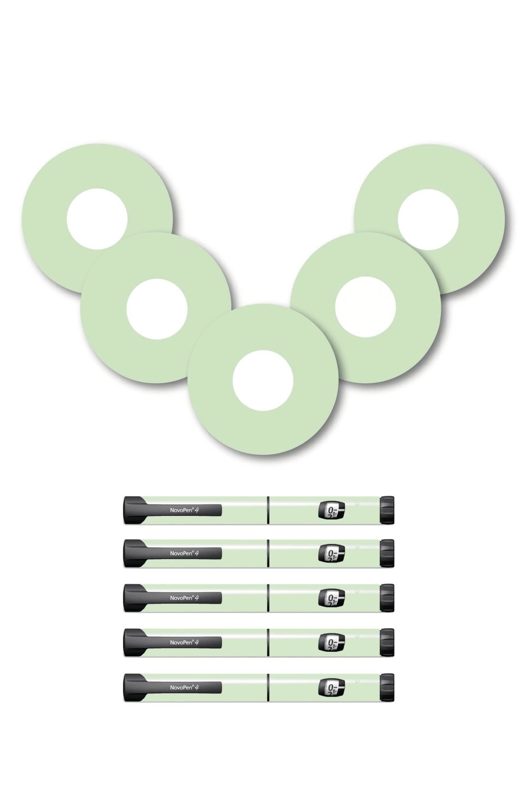 Green Pastel Patches Matching Set for Freestyle Libre diabetes CGMs and insulin pumps