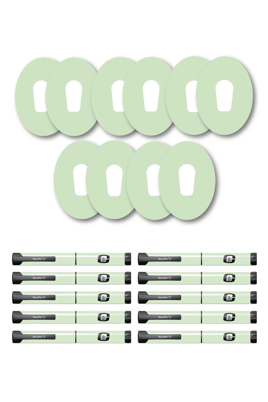 Green Pastel Patches Matching Set for Dexcom G6 diabetes CGMs and insulin pumps