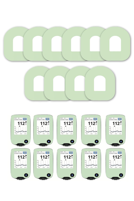 Green Pastel Patches Matching Set for Omnipod diabetes CGMs and insulin pumps