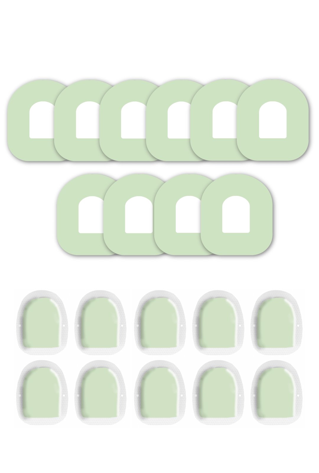Green Pastel Patches Matching Set for Omnipod diabetes CGMs and insulin pumps