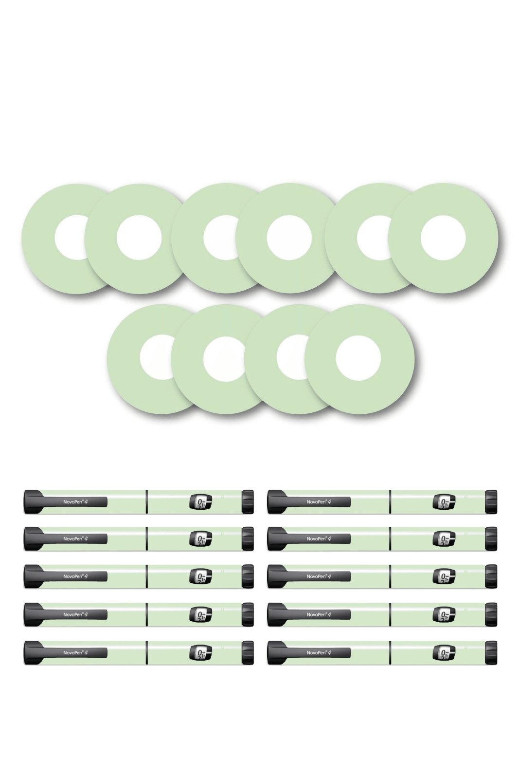 Green Pastel Patches Matching Set for Freestyle Libre diabetes CGMs and insulin pumps