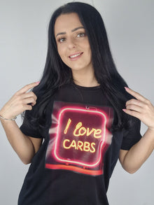  I Love Carbs Adult T-Shirts for Black diabetes supplies and insulin pumps