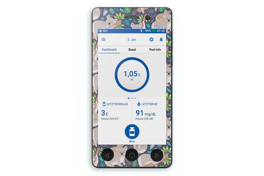 Koala Sticker - Omnipod Dash PDM for diabetes CGMs and insulin pumps