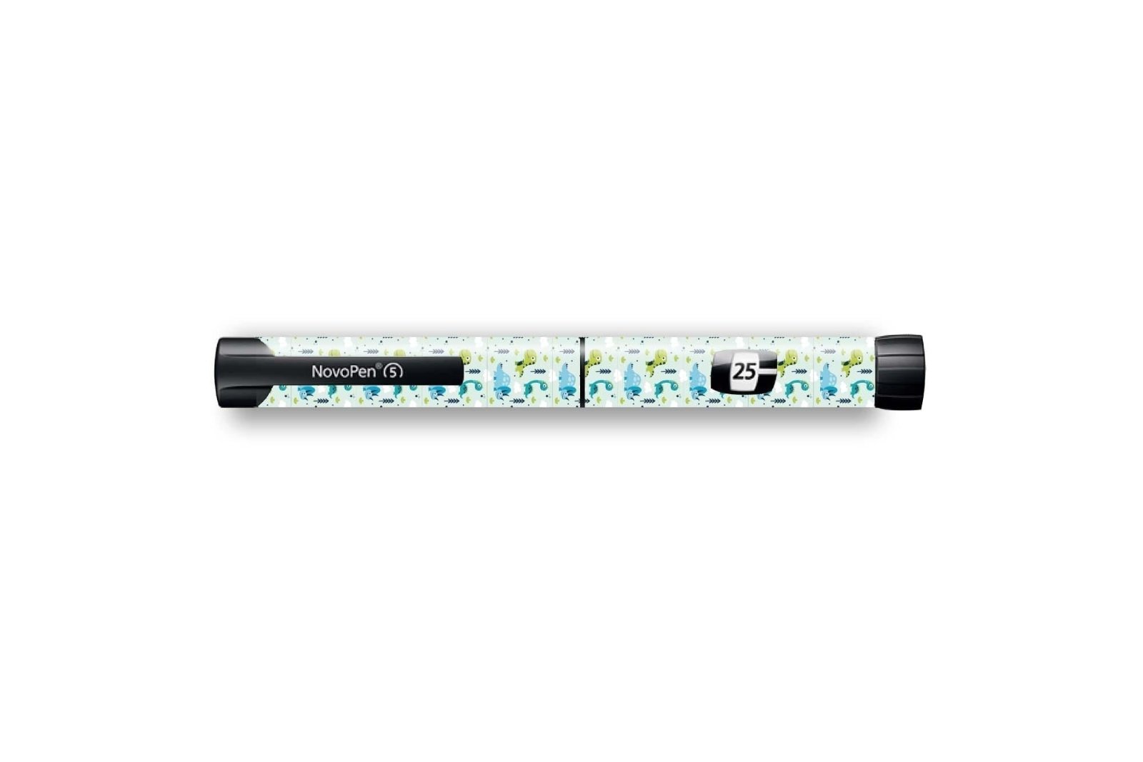Light Dinosaurs Sticker for Novopen 4, 5, 6, or Echo diabetes CGMs and insulin pumps