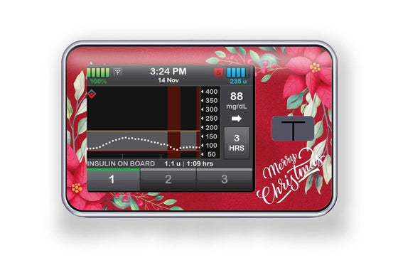 Merry Christmas Sticker - T-Slim for diabetes CGMs and insulin pumps