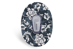 Monochrome Flowers Patch for Dexcom G6 / One diabetes CGMs and insulin pumps
