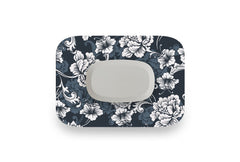 Monochrome Flowers Patch for GlucoRX Aidex diabetes CGMs and insulin pumps