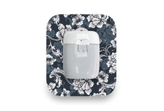 Monochrome Flowers Patch for Medtrum Pump diabetes CGMs and insulin pumps