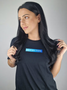  Not My Type (Cool Blue) Adult T-Shirts for Black diabetes supplies and insulin pumps